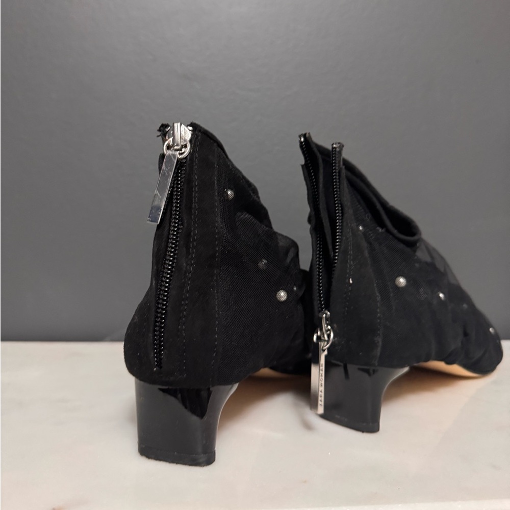 Zara Mesh Pearl Pointed Kitten Heels - Picture 6 of 9